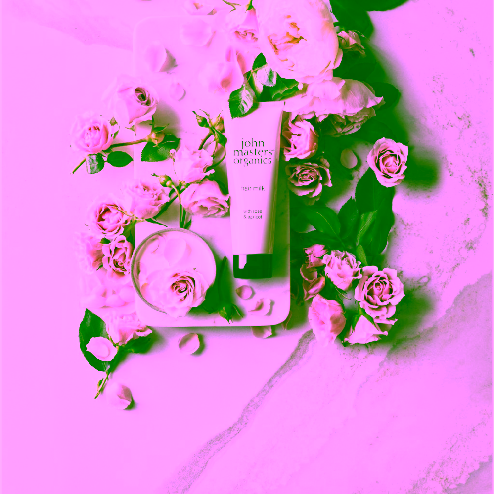 John Masters Organics bezoplachové vlasové mléko Růže a Meruňka Hydrating Hair Milk with Rose & Apricot