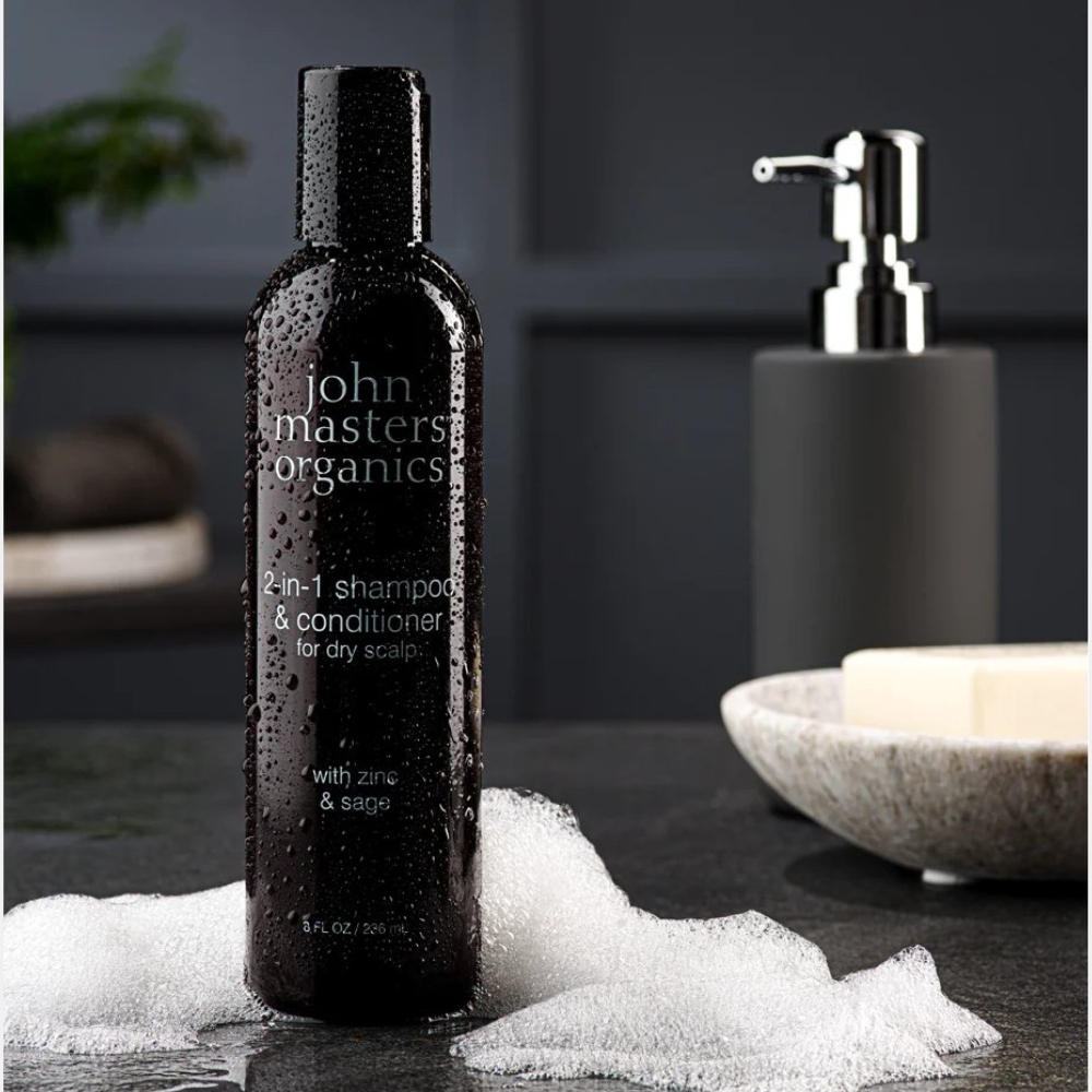 John Masters Organics šampon a kondicionér 2v1 se zinkem a šalvějí Scalp Conditioning Shampoo with Zinc & Sage