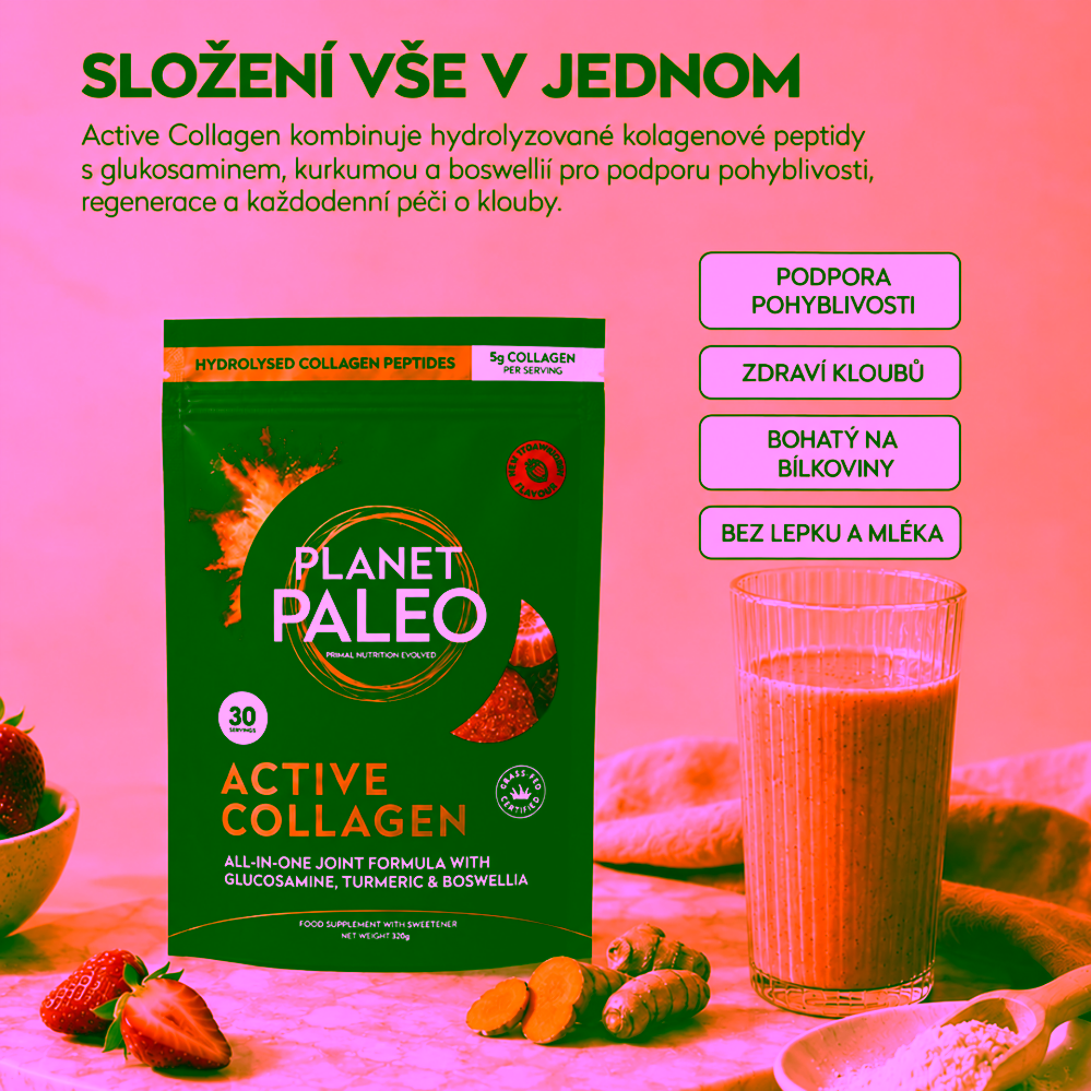 Planet Paleo Active Collagen Hovězí hydrolyzovaný kolagen s vitaminem C