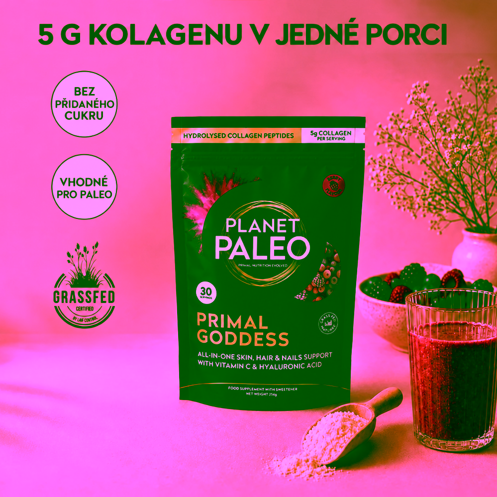 Planet Paleo Primal Goddess Hydrolyzovaný hovězí kolagen s kyselinou hyaluronovou