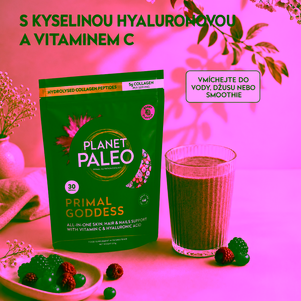 Planet Paleo Primal Goddess Hydrolyzovaný hovězí kolagen s kyselinou hyaluronovou