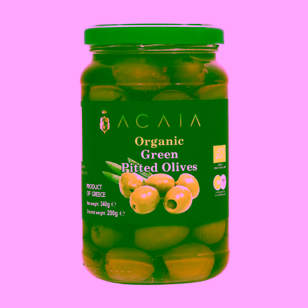 Acaia Bio prémiové zelené olivy Halkidiki