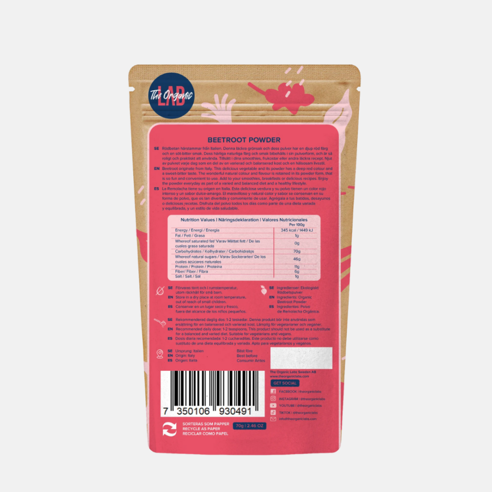 Organic Labs Organic Beetroot Powder - prášek z červené řepy 70 g