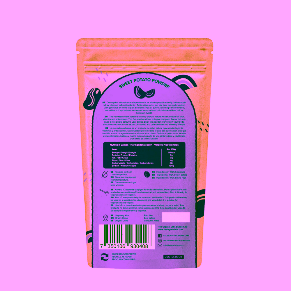 Organic Labs Purple Sweet Potato Powder - prášek z fialové sladké brambory 70 g