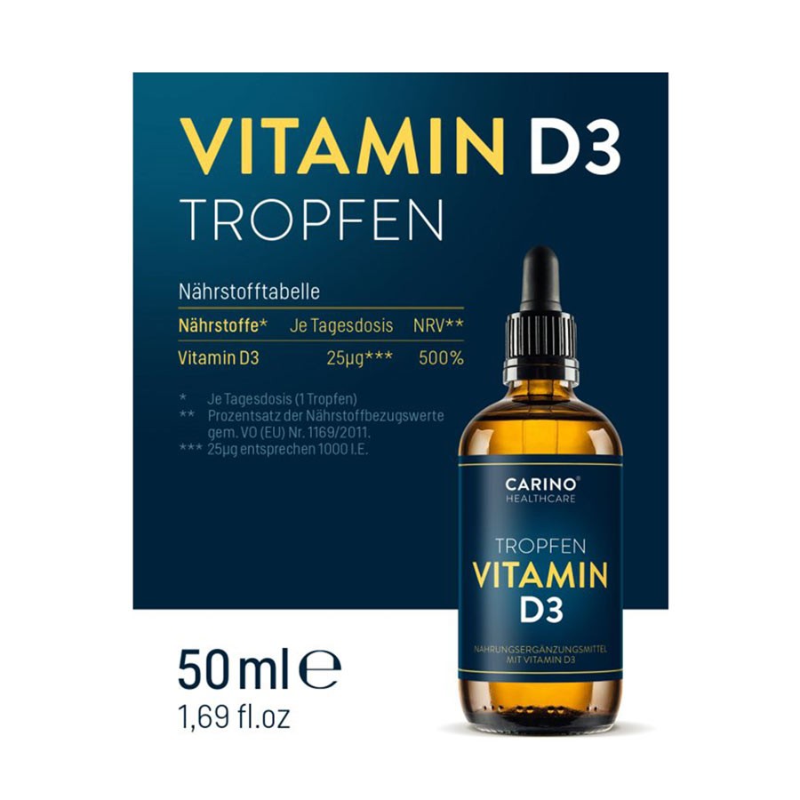 Carino Healthcare Vitamin  D3 1000 UI kapky  v MTC oleji 