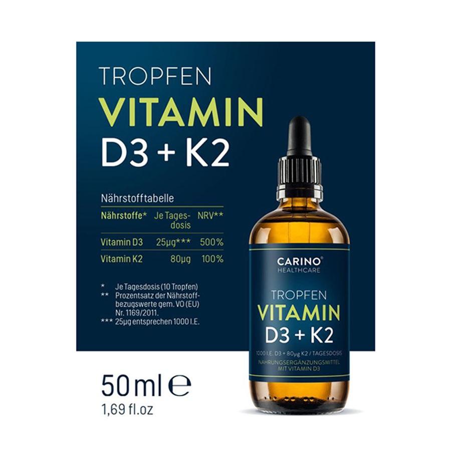 Carino Healthcare Vitamin  D3 plus K2 kapky  v MCT oleji 