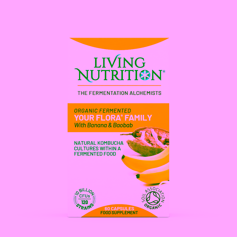 Living Nutrition Your Flora Family Bio fermentovaná symbiotika s baobabem a banánem