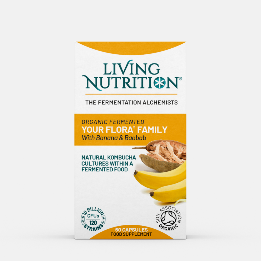 Living Nutrition Your Flora Family Bio fermentovaná symbiotika s baobabem a banánem