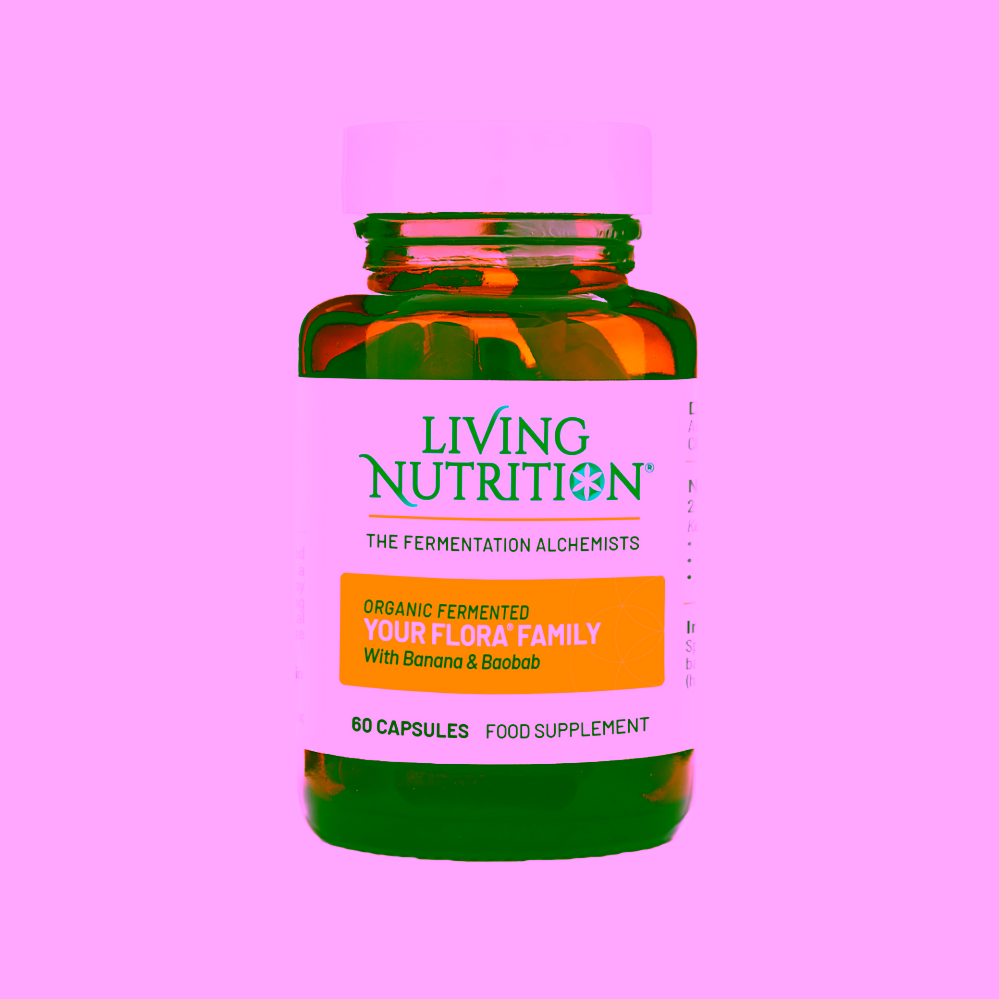 Living Nutrition Your Flora Family Bio fermentovaná symbiotika s baobabem a banánem