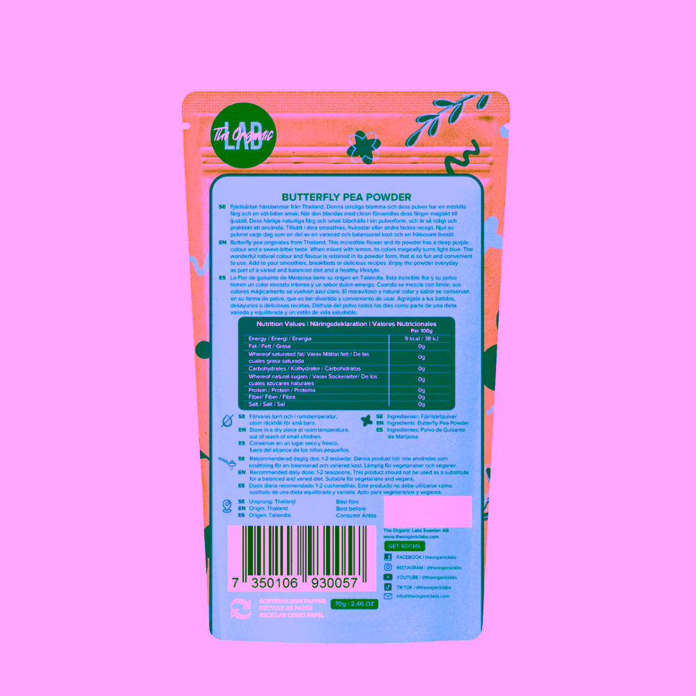 Organic Labs Butterfly Pea Powder - prášek z motýlího hrachového květu 70 g