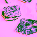 Yoga Day Ametystový podtácek gold