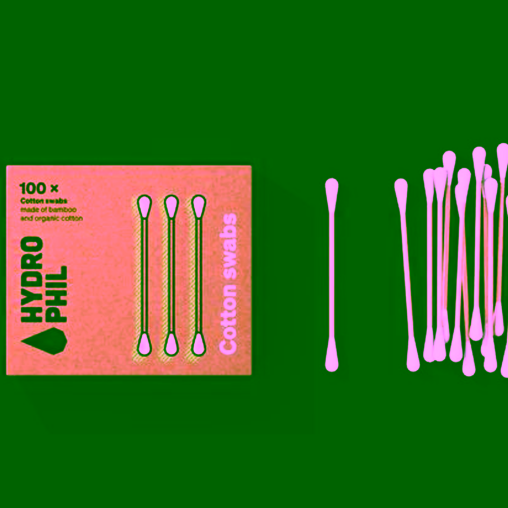 Hydrophil vatové tyčinky do uší z bavlny a bambusu