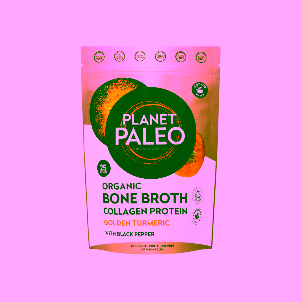 Planet Paleo Organic Bone Broth Golden Turmeric Hovězí vývar a protein s kurkumou