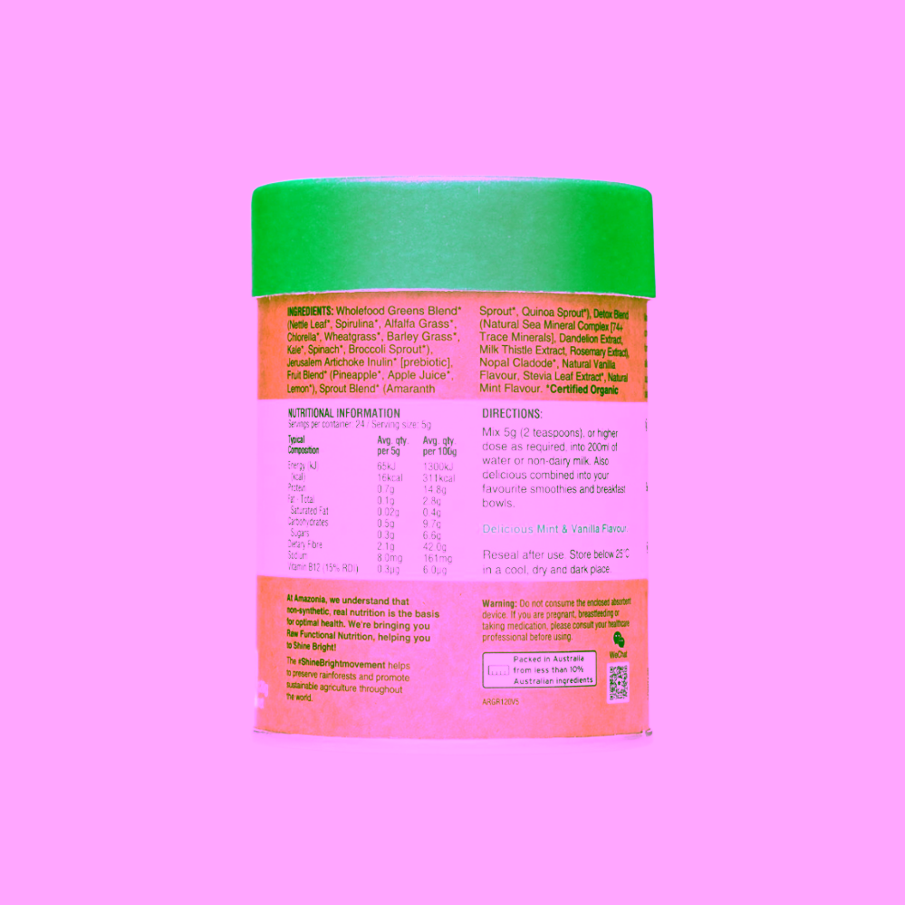 Amazonia Raw Nutrients Greens směs zelených superpotravin