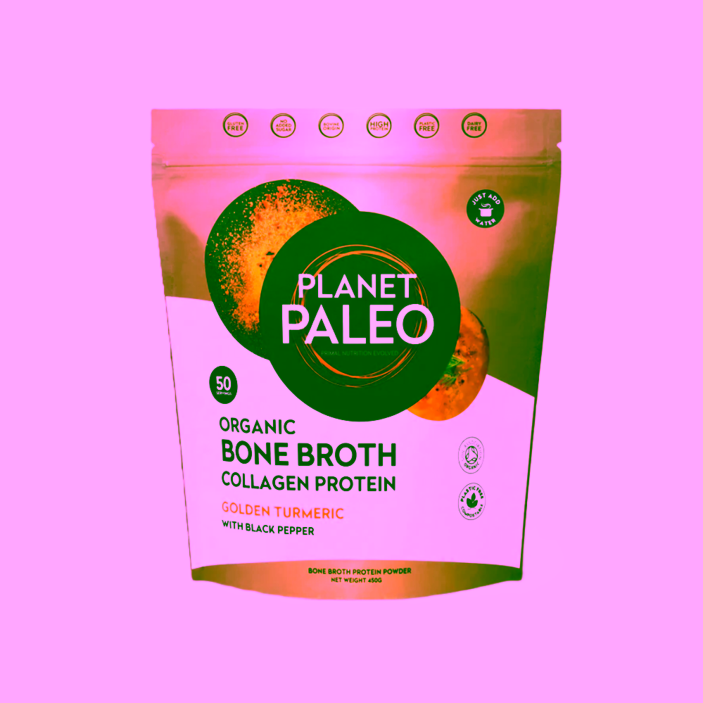 Planet Paleo Organic Bone Broth Golden Turmeric Hovězí vývar a protein s kurkumou
