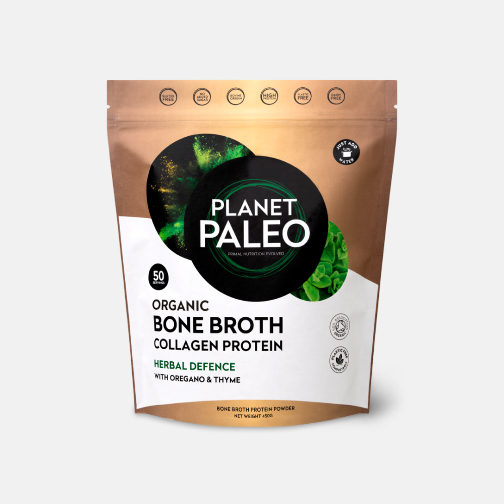 Planet Paleo Organic Bone Broth Herbal Defence Hovězí vývar a protein s bylinkami