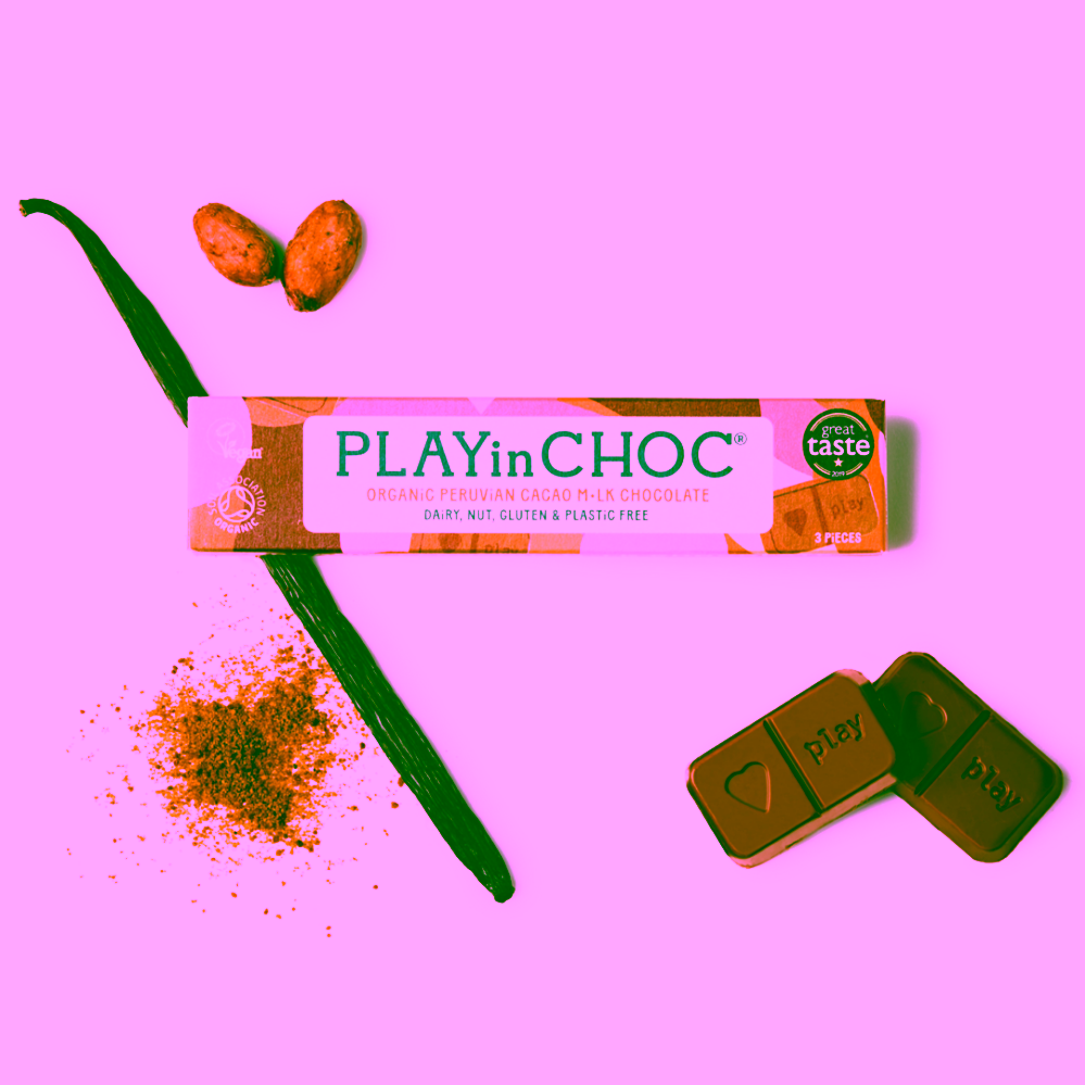 PLAYin CHOC Organic peruánská čokoláda M•lk