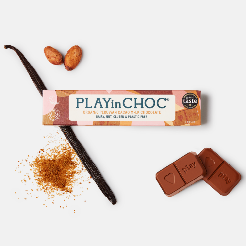 PLAYin CHOC Organic M•lk veganská čokoláda