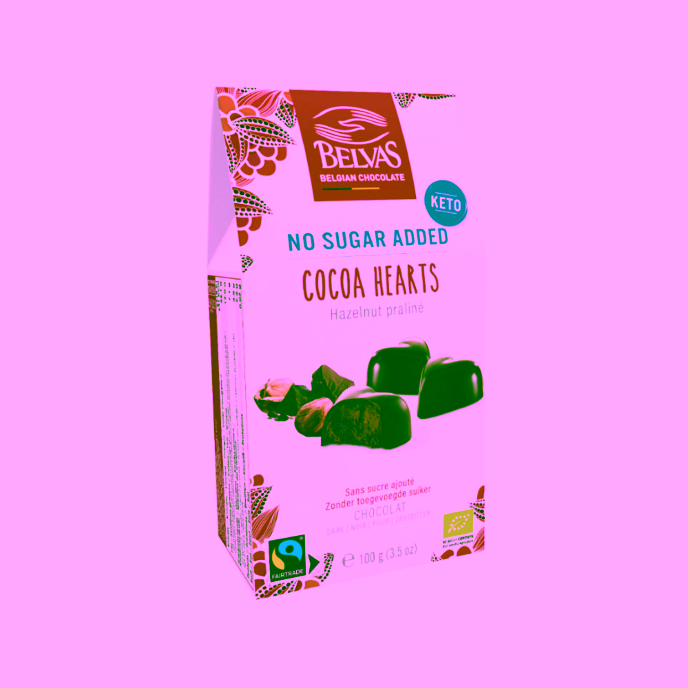 Belvas Bio pralinky s lískooříškovou náplní bez přidaného cukru