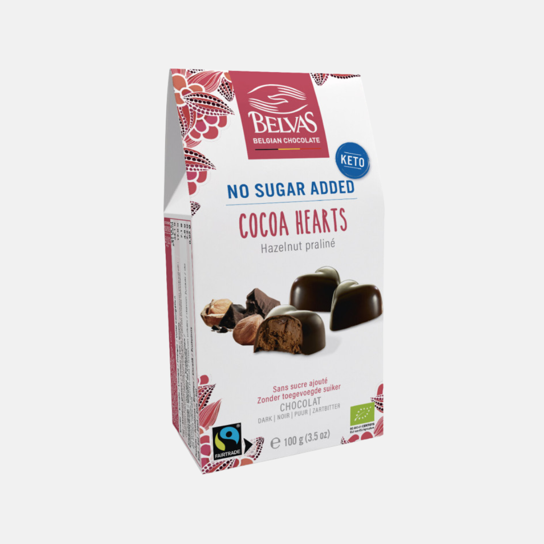 Belvas Bio pralinky s lískooříškovou náplní bez přidaného cukru