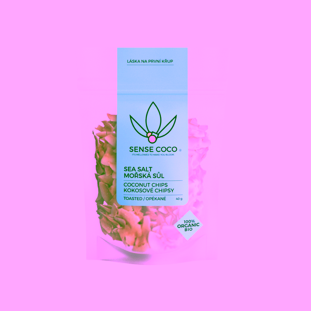 Sense Coco Bio kokosové chipsy s mořskou solí 40 g
