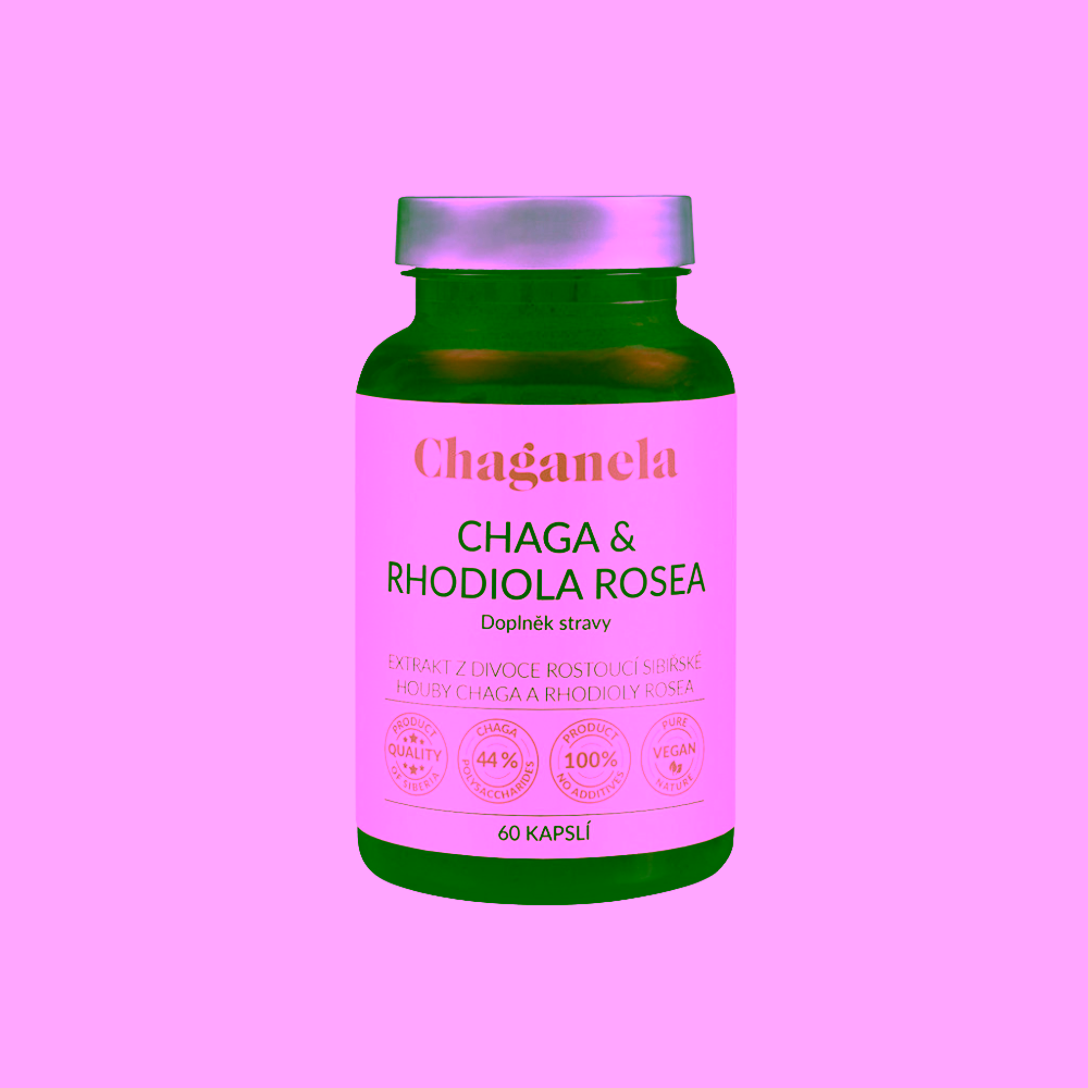 Chaganela Extrakt z houby Čaga a Rozchodnice růžové 60 kapslí