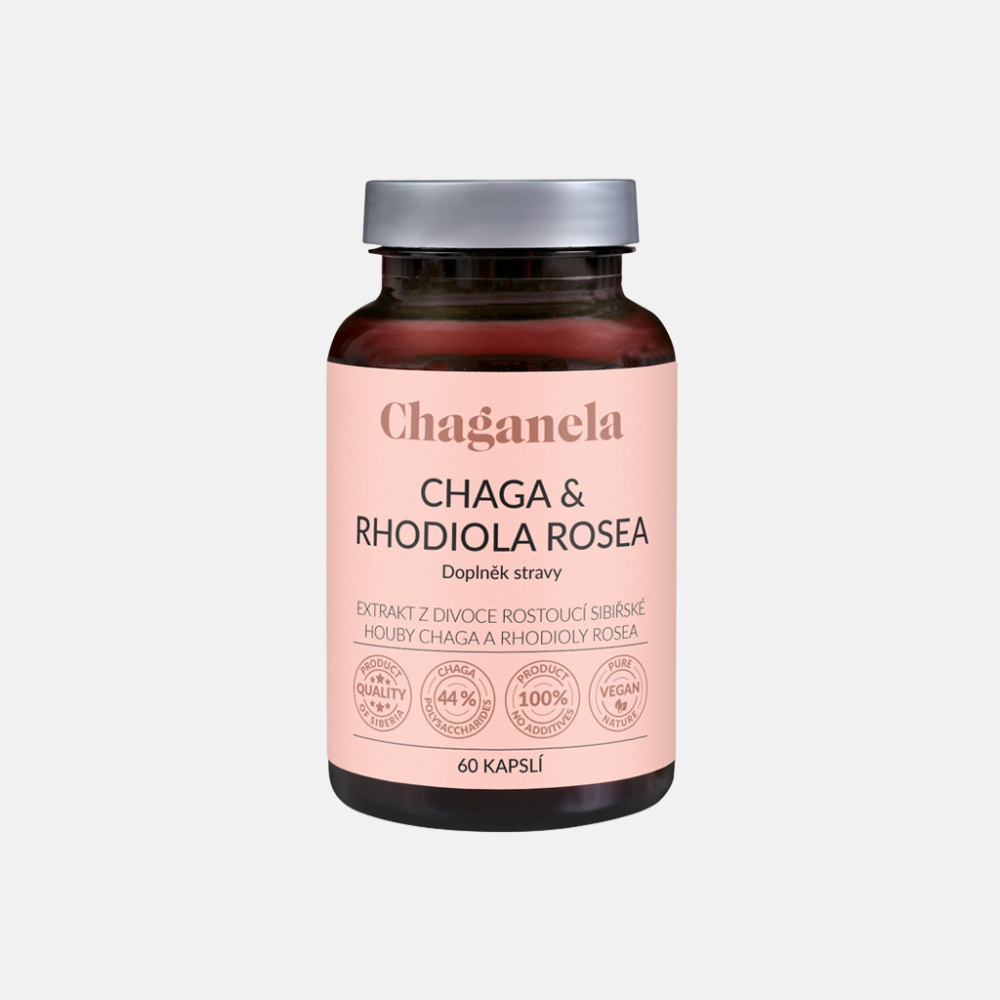 Chaganela extrakt z houby Čaga a Rozchodnice růžové 60 kapslí