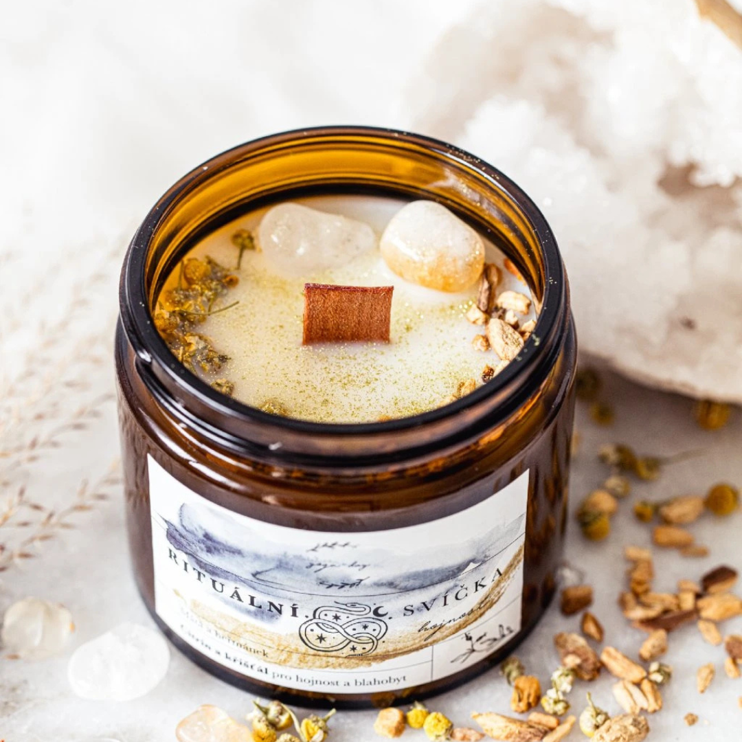 Yoga Day Svíčka s dřevěným knotem Hojnost