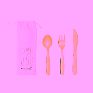 Bloomingville Ally dětské zlaté příbory z nerezové oceli