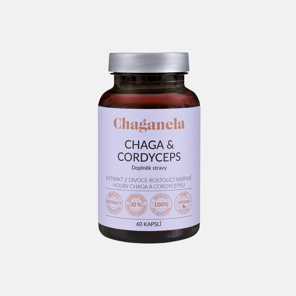 Chaganela extrakt z houby Čaga s Cordycepsem 60 kapslí