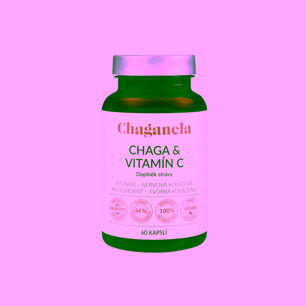 Chaganela Extrakt z houby Čaga s vitamínem C 60 kapslí