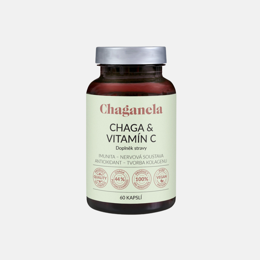 Chaganela extrakt z houby Čaga s vitamínem C 60 kapslí