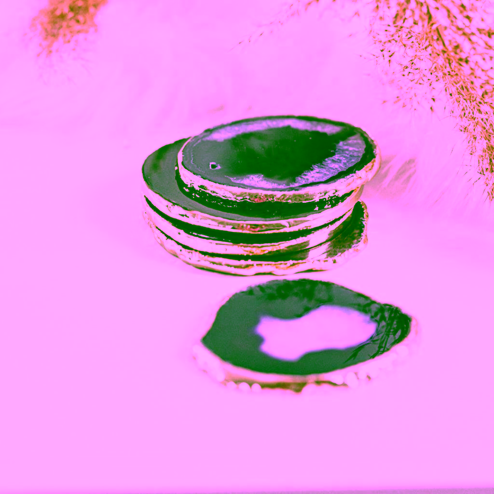 Yoga Day Achátový fialový podtácek gold