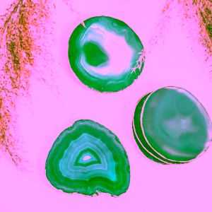 Yoga Day Achátový zelený podtácek gold