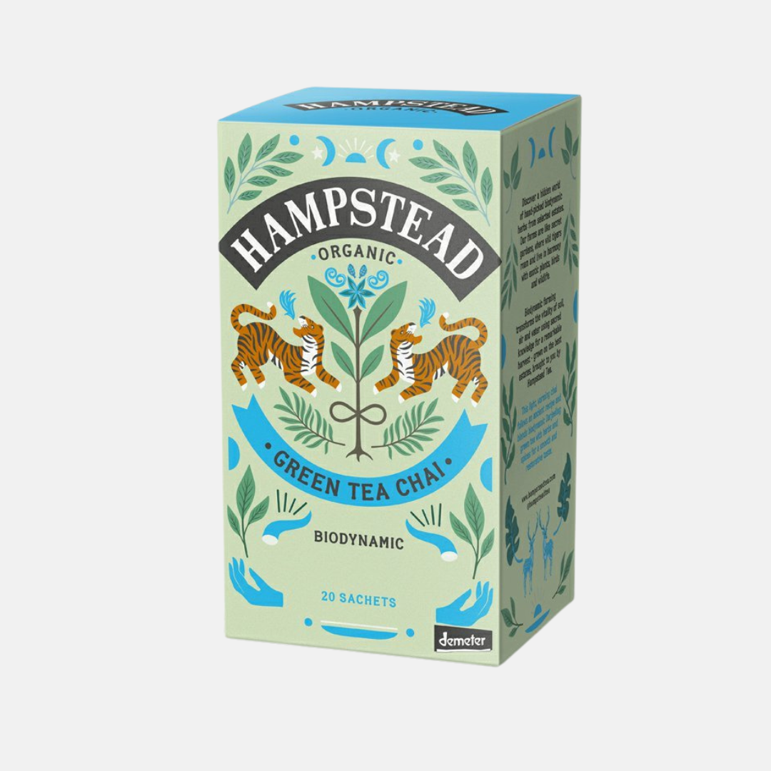 Hampstead Tea London BIO Chai zelený detoxikační čaj s orientálním kořením 20 ks