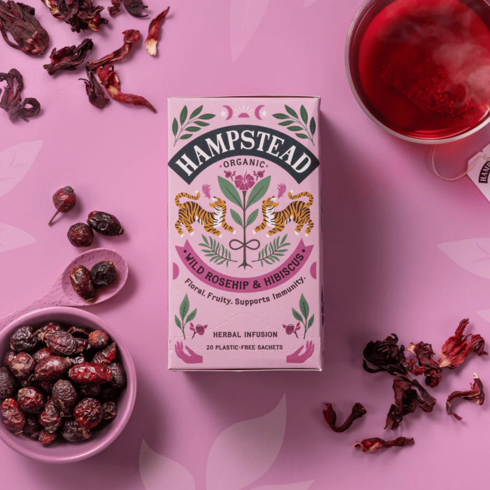 Hampstead Tea London BIO šípkový čaj s Ibiškem 20 ks