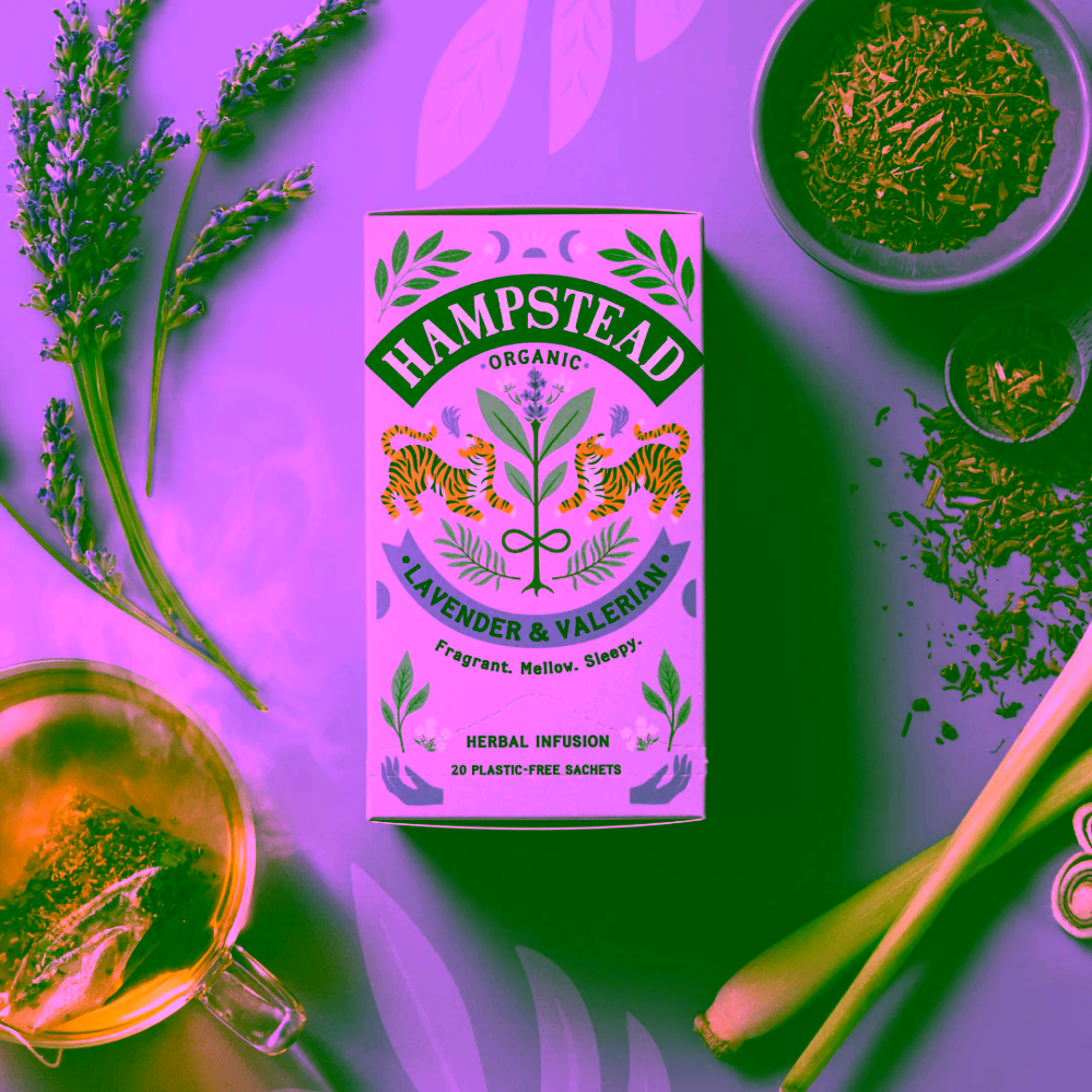 Hampstead Tea London BIO bylinný čaj s levandulí a kozlíkem 20 ks