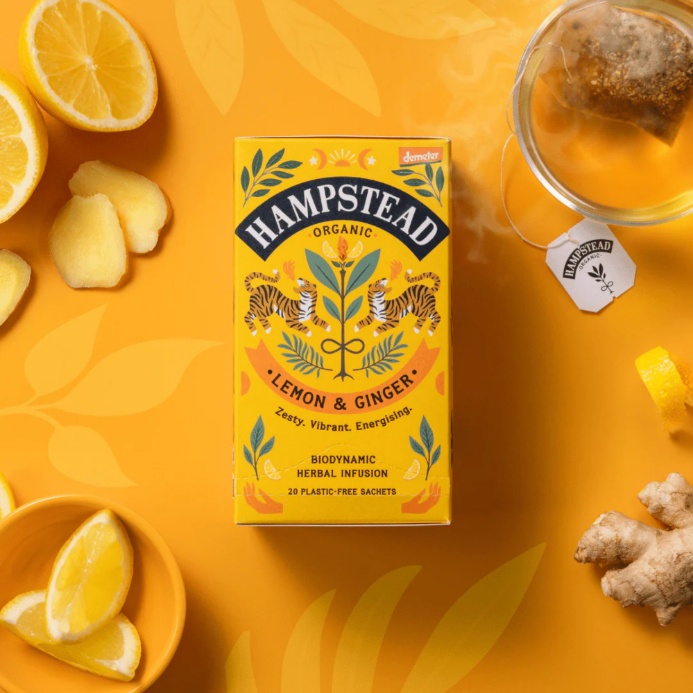 Hampstead Tea London BIO citrónový čaj se zázvorem 20 ks