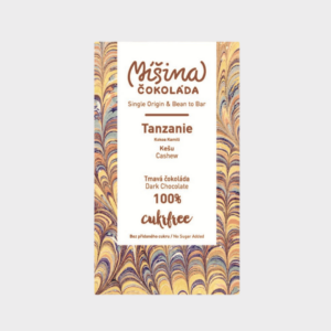 Cukrfree Míšina čokoláda 100% hořká čokoládová tabulka Tanzánie s kešu
