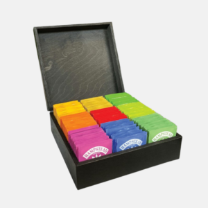 Hampstead Tea luxusní černá dřevěná kazeta mix sáčkových BIO čajů 117 ks