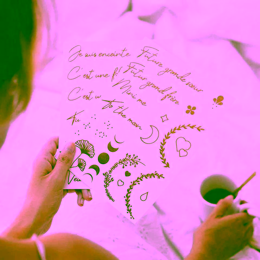 Ilado Pregnancy Tattoos Kit set dočasných těhotenských tetování