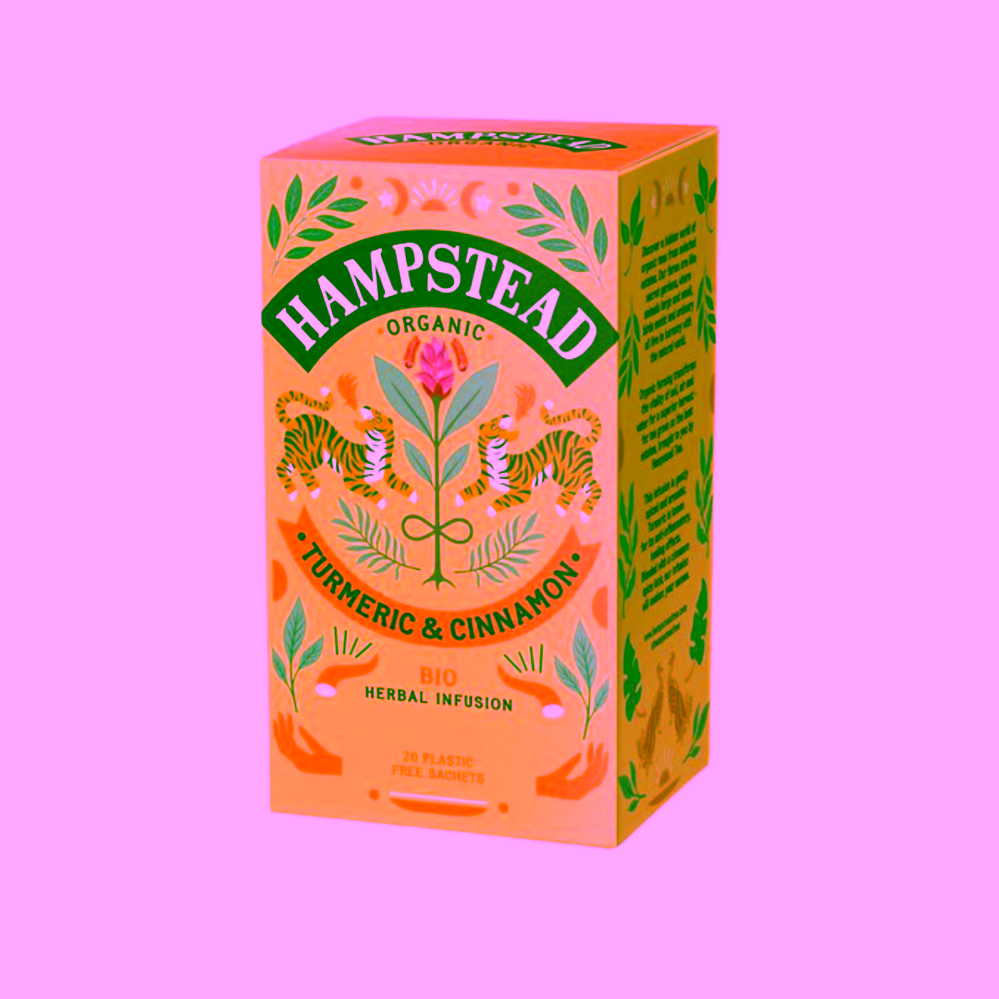 Hampstead Tea London BIO bylinný čaj kurkuma a skořice 20 ks