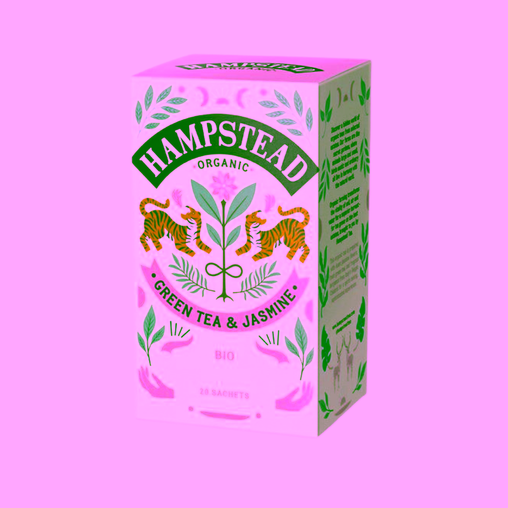 Hampstead Tea London BIO zelený čaj s jasmínem a bergamotem 20 ks