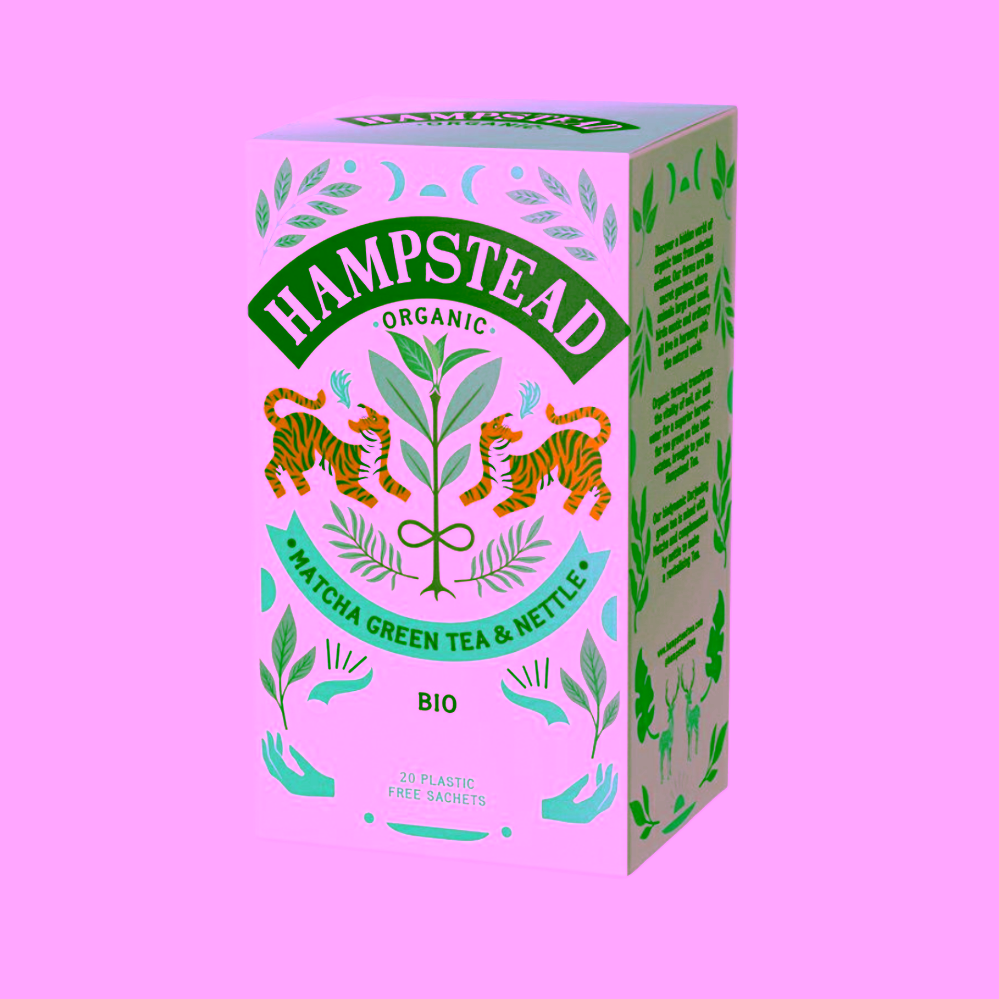 Hampstead Tea London BIO zelený čaj Matcha a kopřiva 20 ks