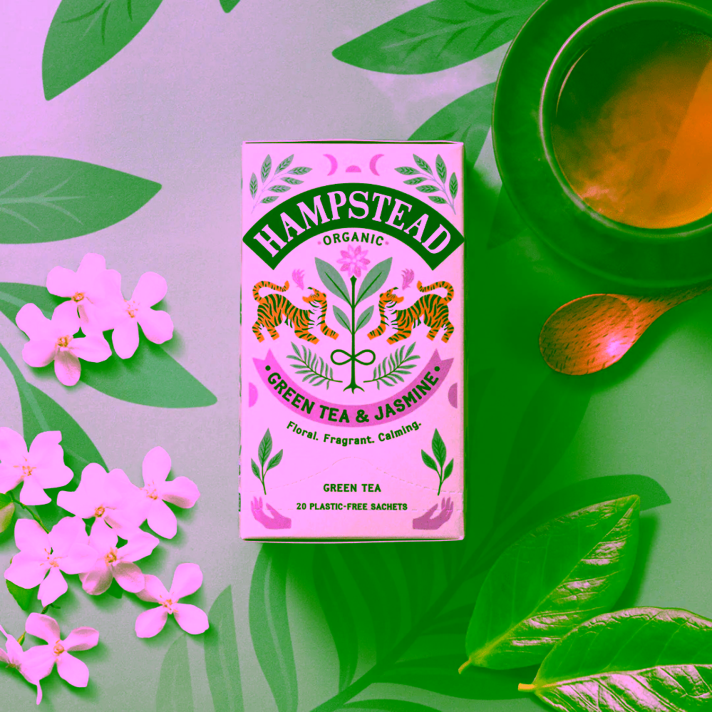 Hampstead Tea London BIO zelený čaj s jasmínem a bergamotem 20 ks