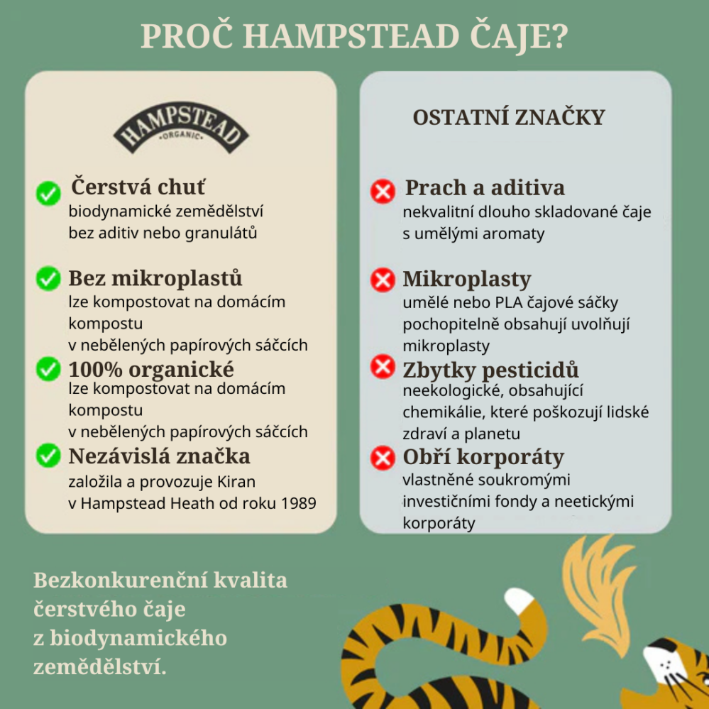 Hampstead Tea London BIO bylinný čaj kurkuma a skořice 20 ks