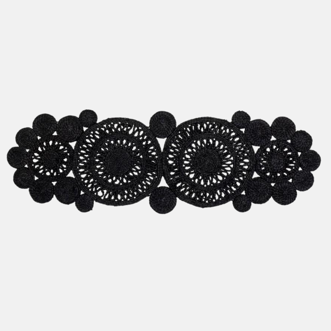 Bloomingville Valder jutový běhoun na stůl černý