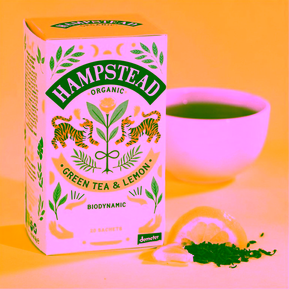 Hampstead Tea London BIO zelený čaj s citrónem a citrónovou trávou 20 ks