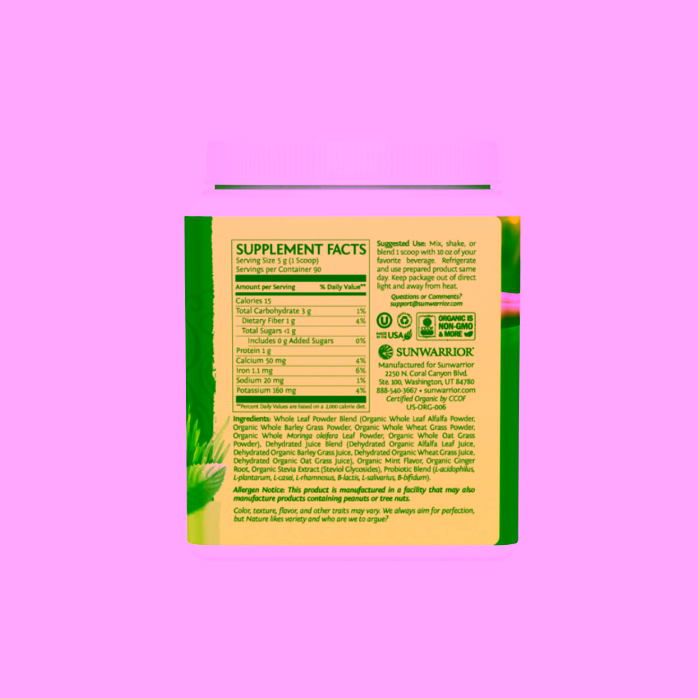 Sunwarrior Ormus super greens Bio mátový