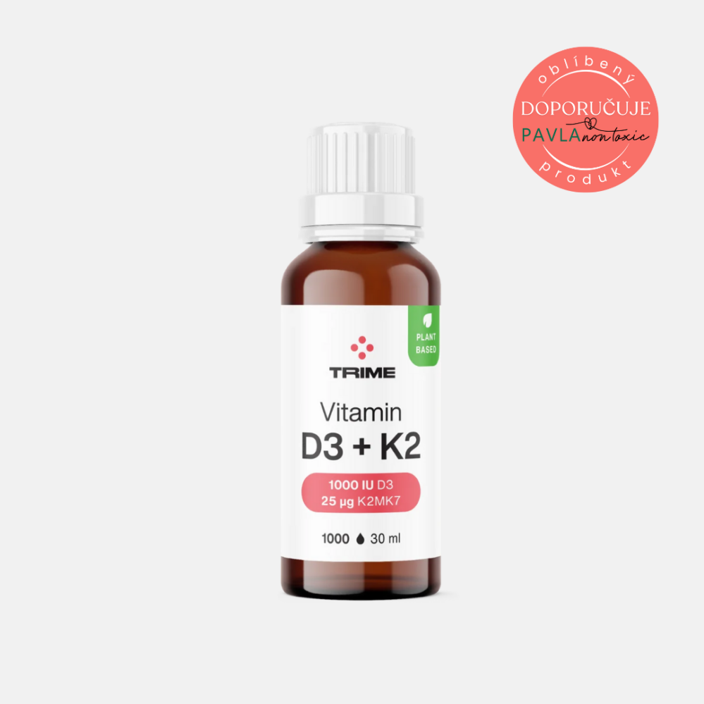 Trime Vitamín D3 + K2, 1000 IU D3 / 25 µg K2-MK7